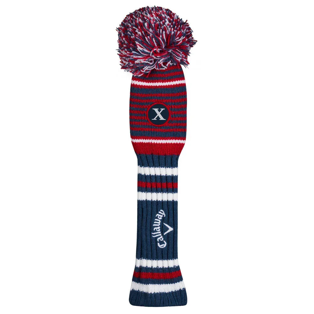 Callaway Classic Pom Pom Golf Hybrid Headcover - Navy Red White Knit - Gomix Brands Outlet